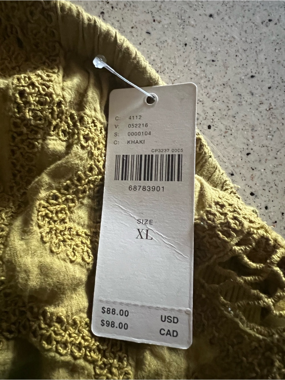 Anthropologie Crochet Cotton Lace-Trim halter top Olive Green XL - Picture 11 of 11
